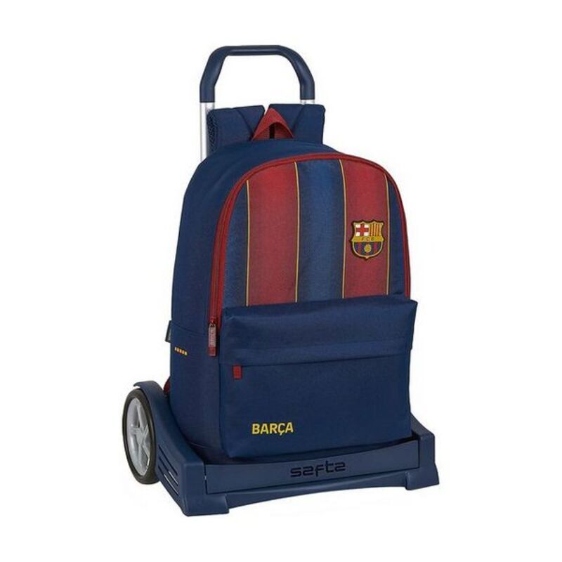 Mochila Escolar con Ruedas 705 F.C. Barcelona M020B Granate Azul marino 27  x 33 x 10 cm 