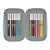 Plumier Doble National Geographic Below Zero Azul (12.5 x 19.5 x 4 cm) (28 piezas)