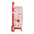Mochila Escolar con Ruedas Hello Kitty Happiness Girl Rosa Blanco (22 x 28 x 10 cm)