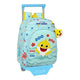 Mochila Escolar con Ruedas Baby Shark Beach Day Amarillo Azul claro (26 x 34 x 11 cm)