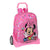 Mochila Escolar con Ruedas Minnie Mouse Lucky Rosa (33 x 42 x 14 cm)