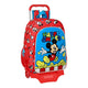 Mochila Escolar con Ruedas Mickey Mouse Clubhouse Happy Smiles Rojo Azul (33 x 42 x 14 cm)