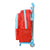 Mochila Escolar con Ruedas SuperThings Kazoom Kids Rojo Azul claro (27 x 33 x 10 cm)