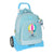 Mochila Escolar con Ruedas BlackFit8 Fly With Me Blanco Azul cielo