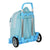 Mochila Escolar con Ruedas BlackFit8 Fly With Me Blanco Azul cielo