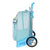 Mochila Escolar con Ruedas BlackFit8 Fly With Me Blanco Azul cielo