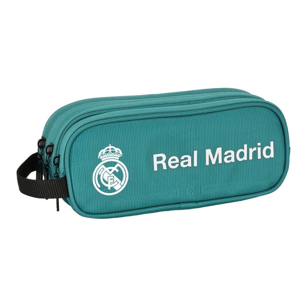 Estuche Escolar Real Madrid C.F. Blanco Verde Turquesa (22 x 12 x 3 cm) 