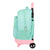Mochila Escolar con Ruedas Glow Lab Pepa Verde (33 x 45 x 22 cm)