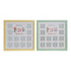Marco de Fotos DKD Home Decor My First Year Múltiple Madera MDF (2 pcs) (32 x 1.5 x 32 cm)