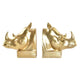 Sujetalibros DKD Home Decor Dorado Rinoceronte Resina Colonial (15 x 7,5 x 14,5 cm)