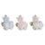 Set de Regalo para Bebé DKD Home Decor Beige Azul Rosa Poliéster (3 pcs)