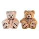 Oso de Peluche DKD Home Decor Lazo Beige Marrón Poliéster Infantil Oso (2 Unidades)
