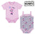 Body Minnie Mouse Gris Rosa (2 uds)